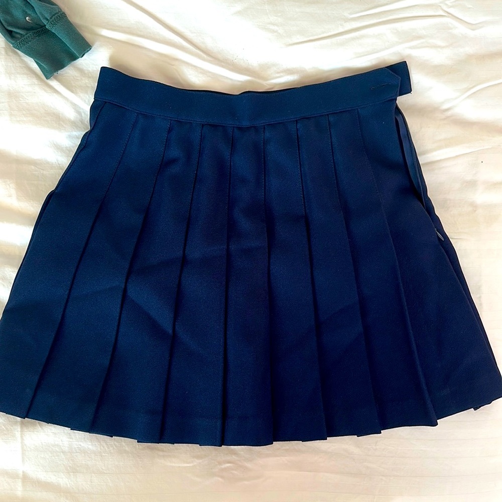 WesleyNY navy blue pleated skirt, high waisted, never worn